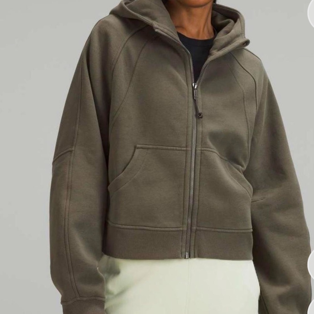 lululemon army green zip up scuba